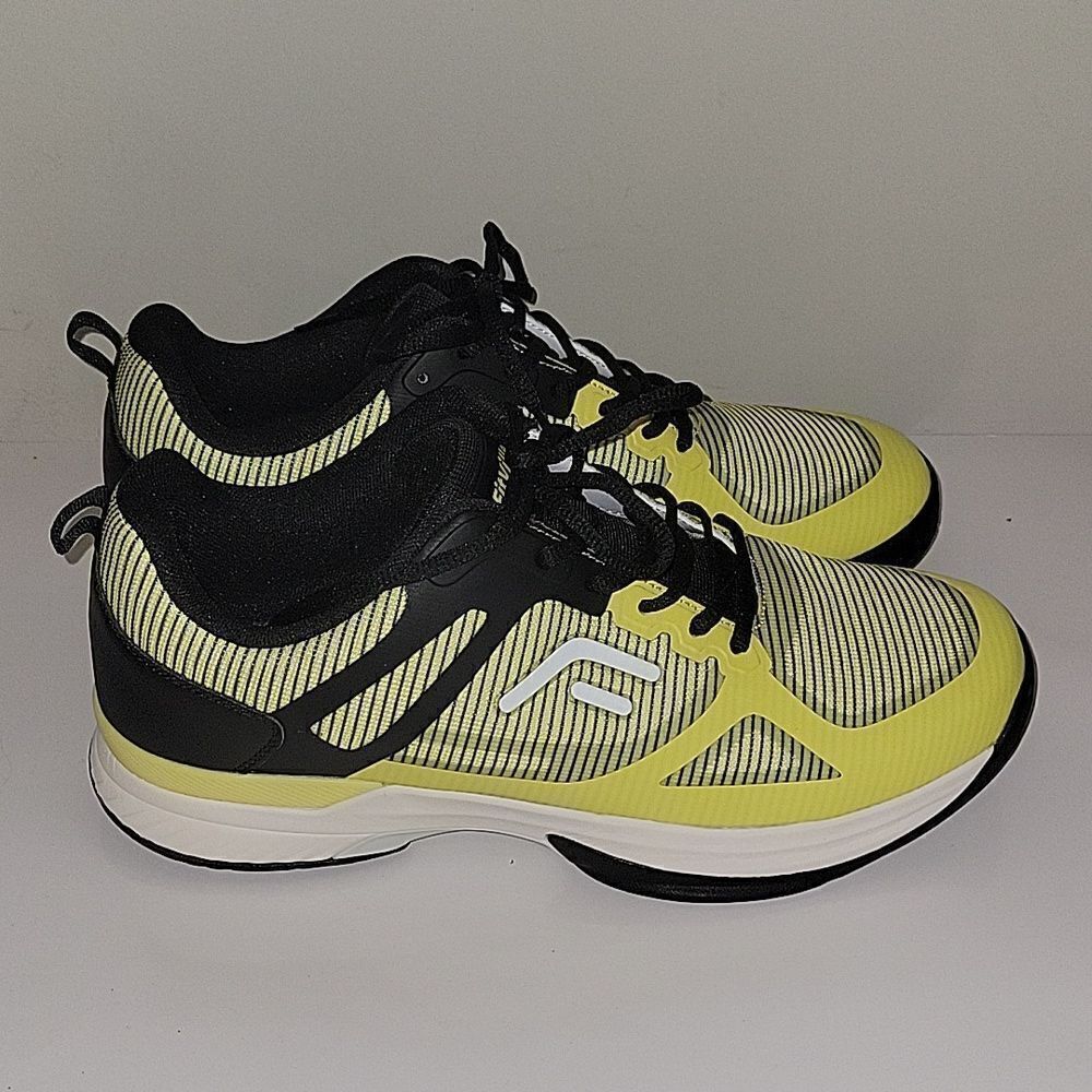 FitVille Extra Wide Mens Pickleball ShoesCourt Tennis Sneakers 12 W Yellow Black